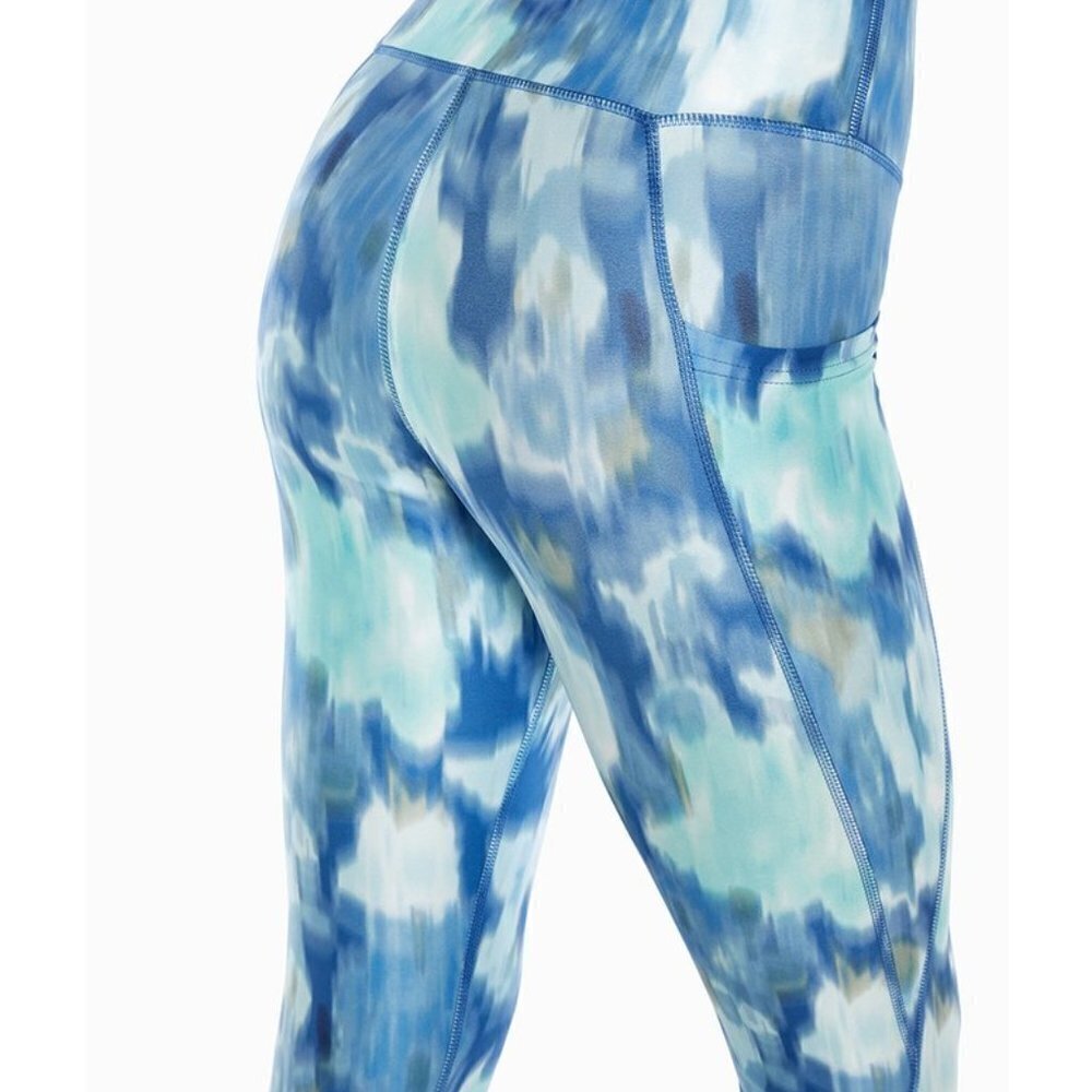 Marika | Surf Blue Abstract Terry Pocket Legging PLUS SIZE 3X - Picture 5 of 5